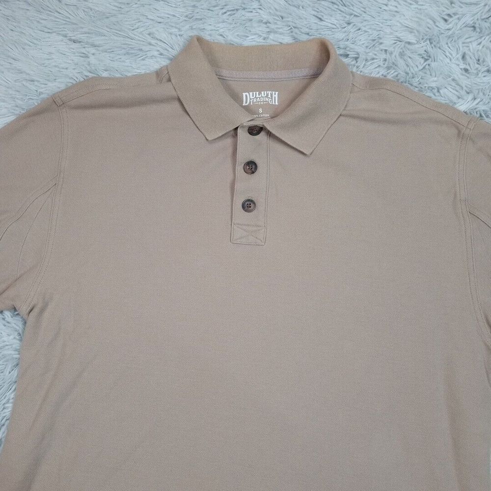 Duluth Trading Co. Shirt Mens S Beige Polo Golf Preppy Nerd Work Chore Casual - Picture 4 of 8